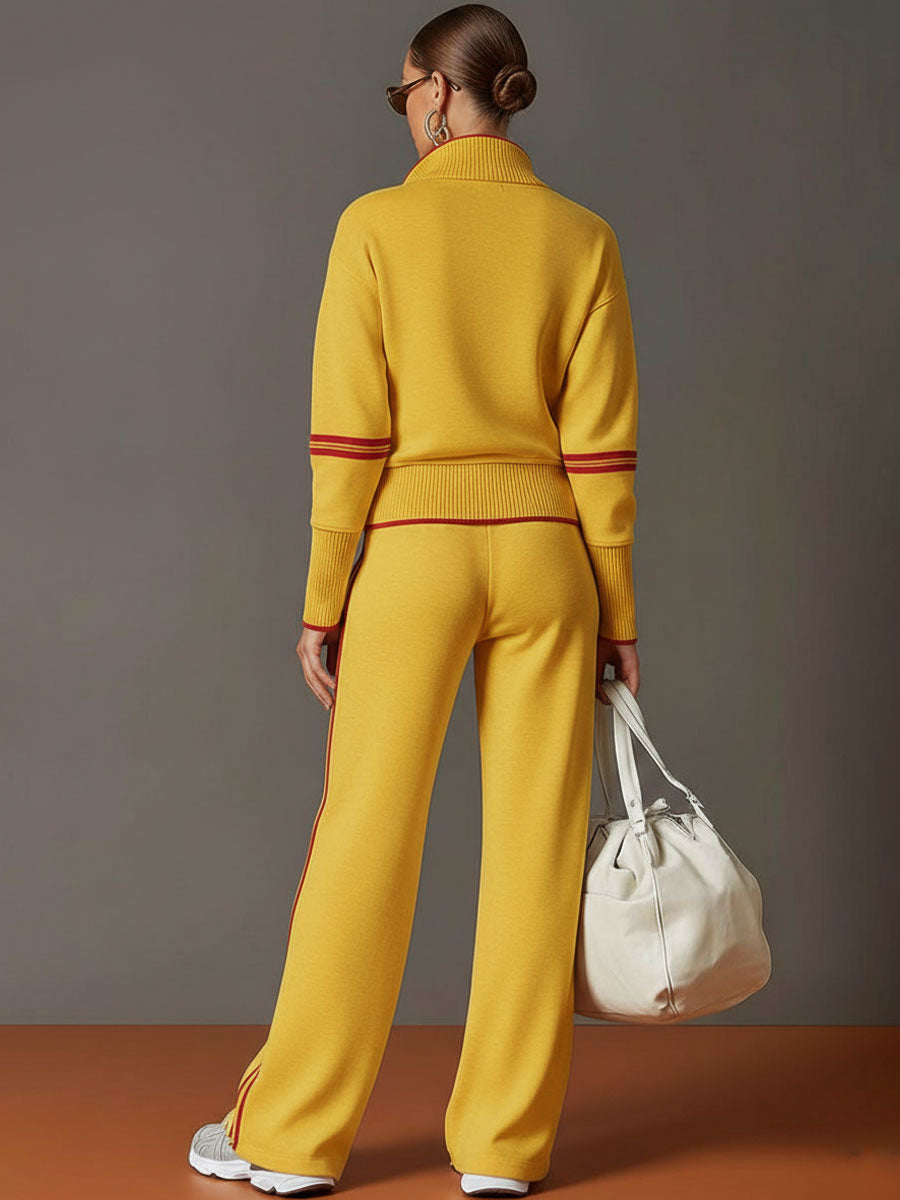 Marietta – Bluza i spodnie z szerokimi nogawkami - Żółty