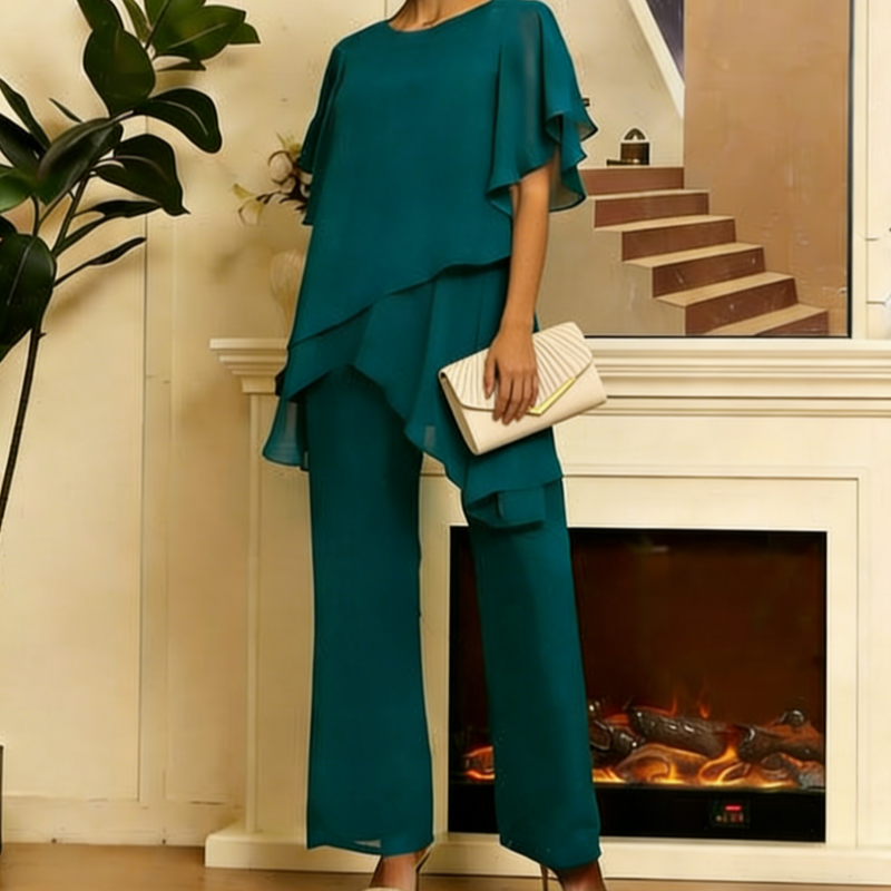 💝Letnia moda Chiffon dla pań Plus Size zestaw dwóch części