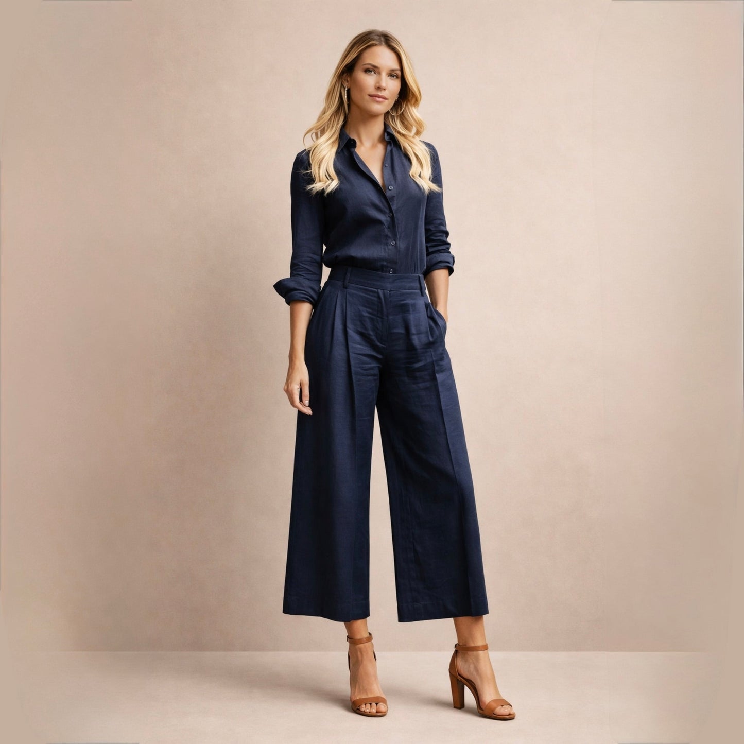 Delphine | Elegancki Komplet Lniany