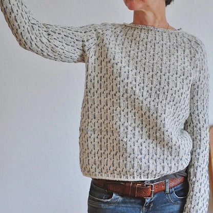 Victoria | Elegancki szary sweter z dekoltem łódki