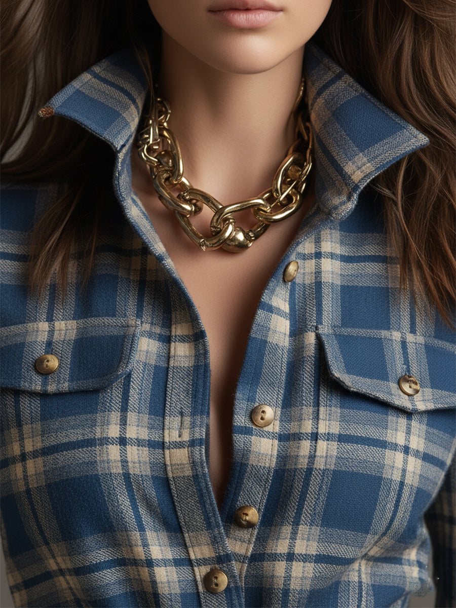 Livia – sukienka maxi w kratę