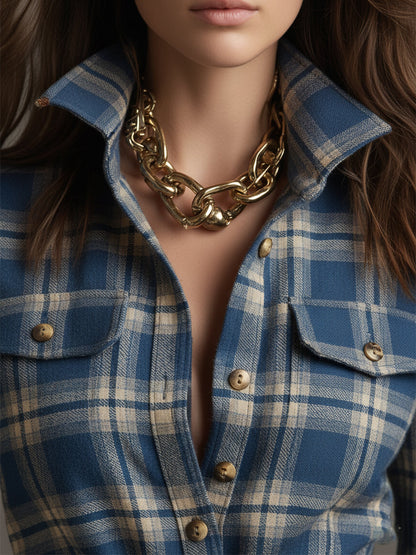 Livia – sukienka maxi w kratę