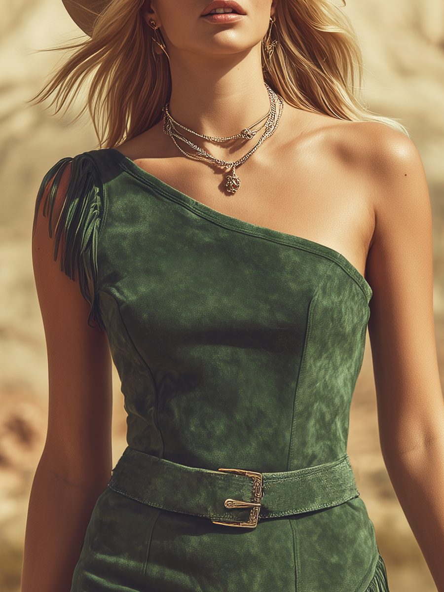 Urszula – sukienka one-shoulder retro elegancka