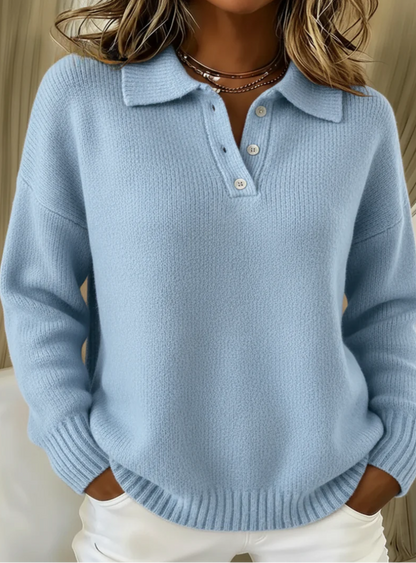 Nova – sweter polo z miękkiej dzianiny
