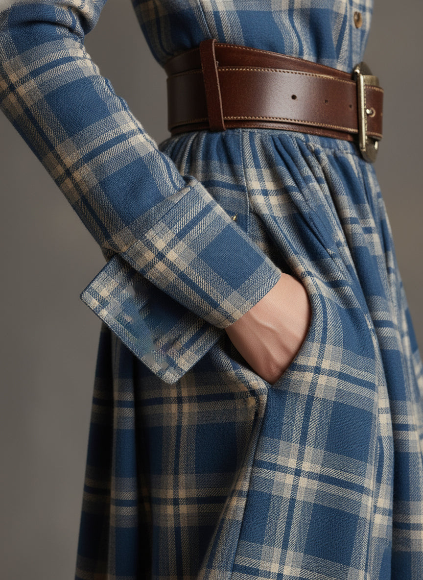 Livia – sukienka maxi w kratę