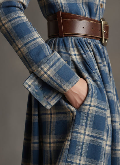 Livia – sukienka maxi w kratę