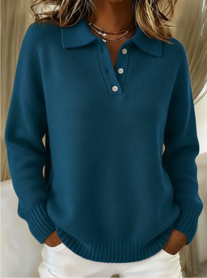 Nova – sweter polo z miękkiej dzianiny