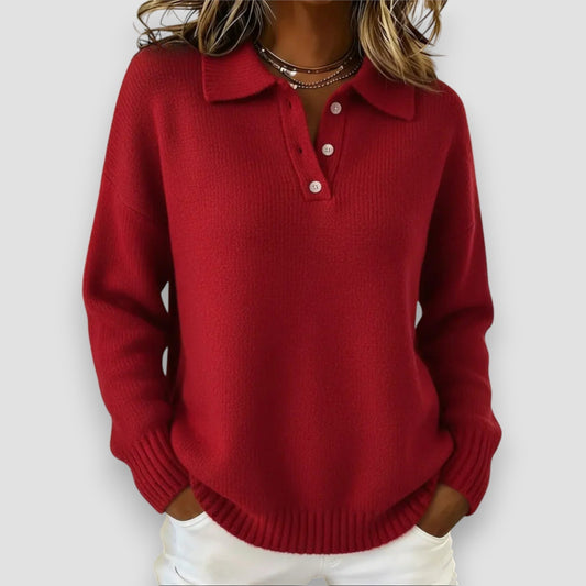 Nova – sweter polo z miękkiej dzianiny