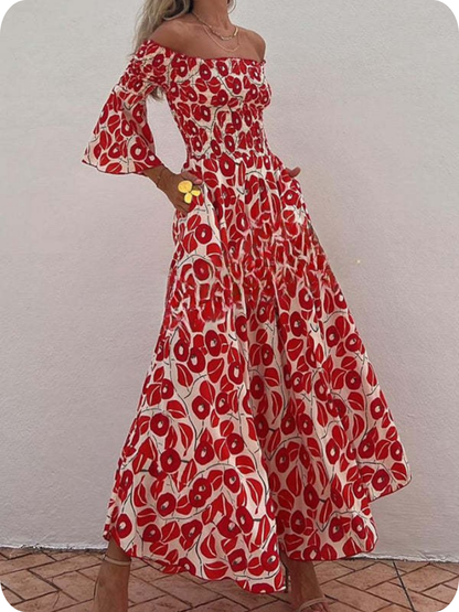 Halina – kwiatowa sukienka maxi hiszpanka