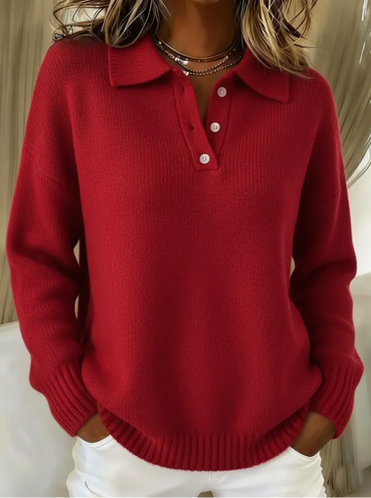 Nova – sweter polo z miękkiej dzianiny