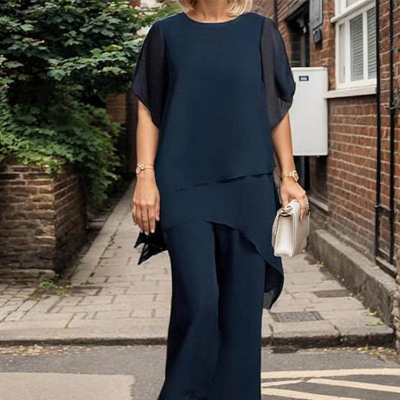 💝Letnia moda Chiffon dla pań Plus Size zestaw dwóch części