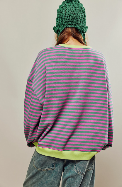 Mana | Pasiasty Oversize'owy Sweter