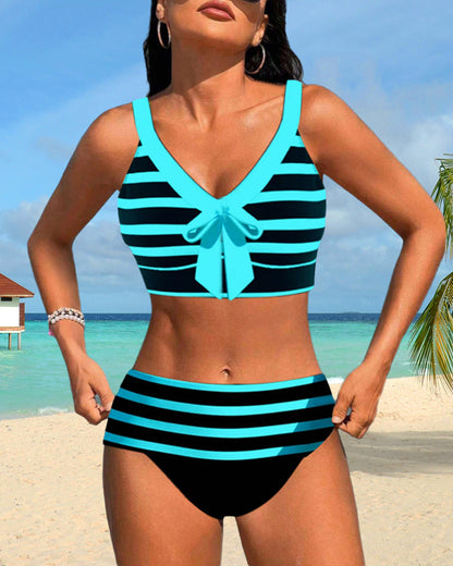Roksana - Pasiaste bikini z wysokim stanem