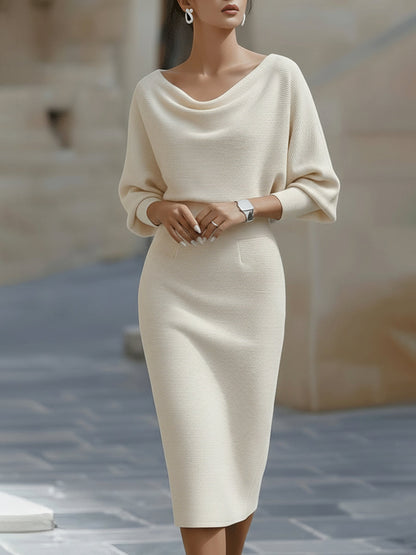 Wiesława – drapowana sukienka midi