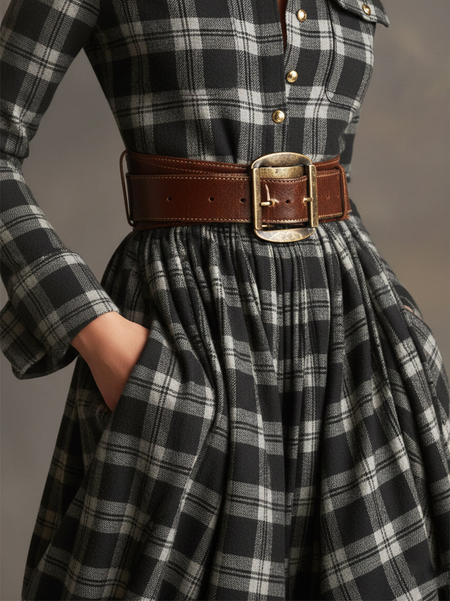 Livia – sukienka maxi w kratę