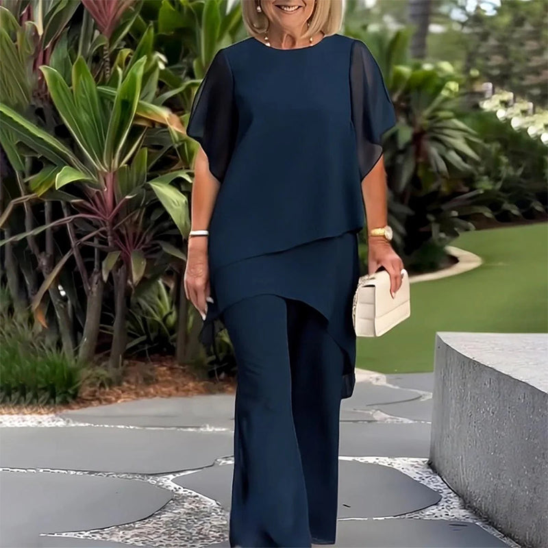 💝Letnia moda Chiffon dla pań Plus Size zestaw dwóch części