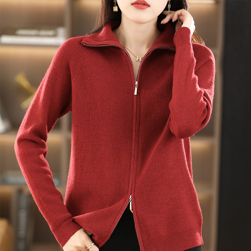 Alicia - Stylowy sweter z podwójnym zamkiem dla kobiet