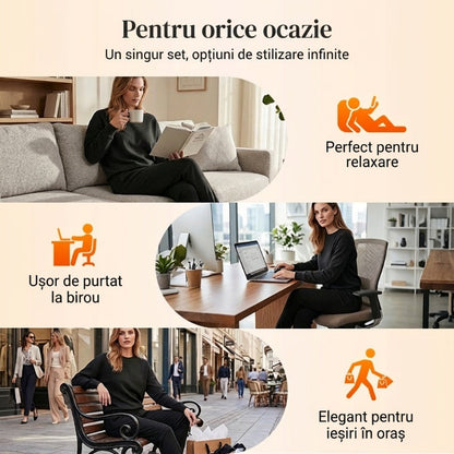 ⏰ Teraz zaledwie 50% zniżki!🔥Zestaw bluz i spodni z długimi rękawami i nieregularnym wykończeniem dla kobiet