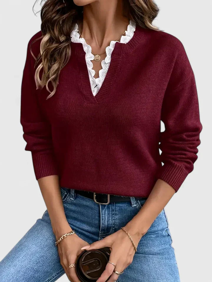 Zaria – elegancki sweter z koronką