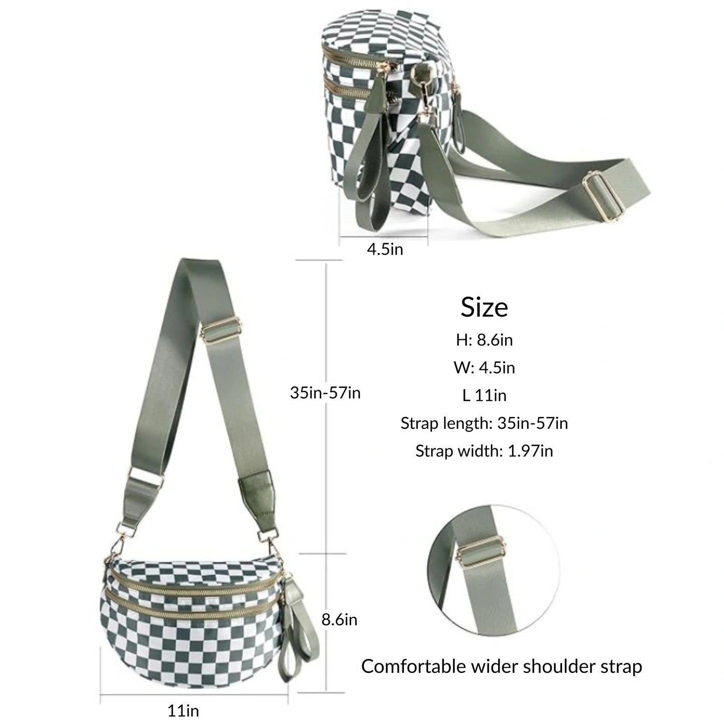 Felicja - praktyczna torebka crossbody z regulowanym paskiem