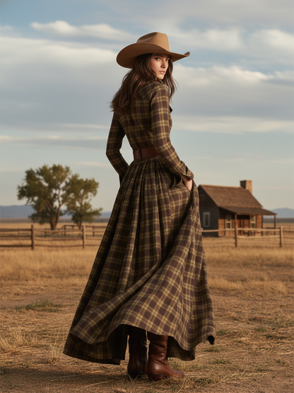 Livia – sukienka maxi w kratę