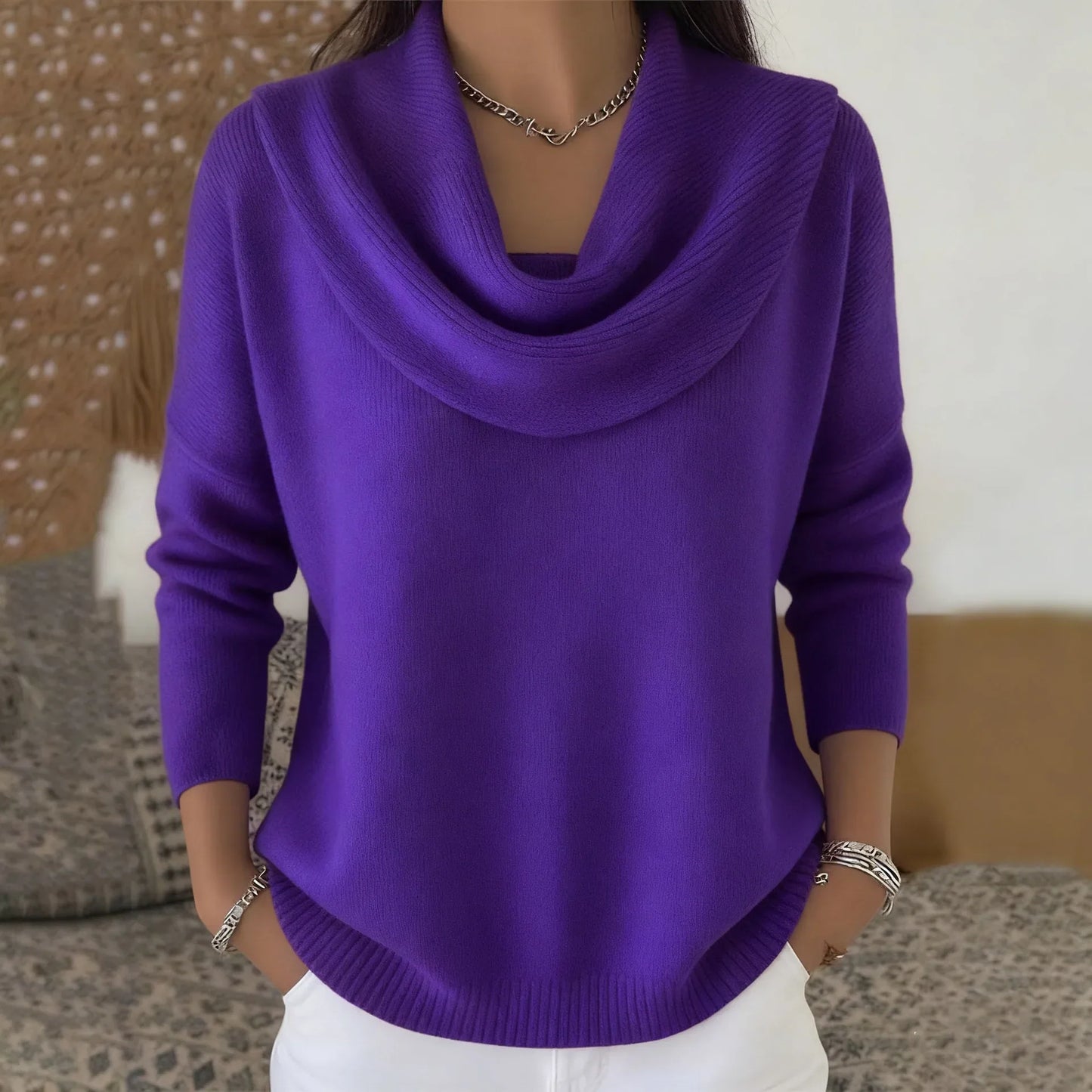 Ruby™ | Sweter z miękkim kołnierzem