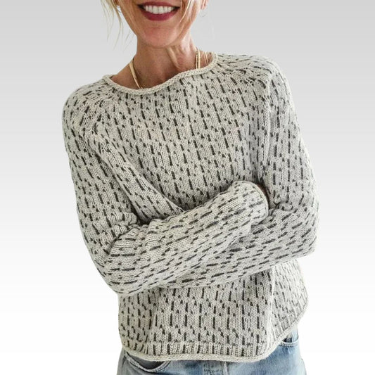 Victoria | Elegancki szary sweter z dekoltem łódki