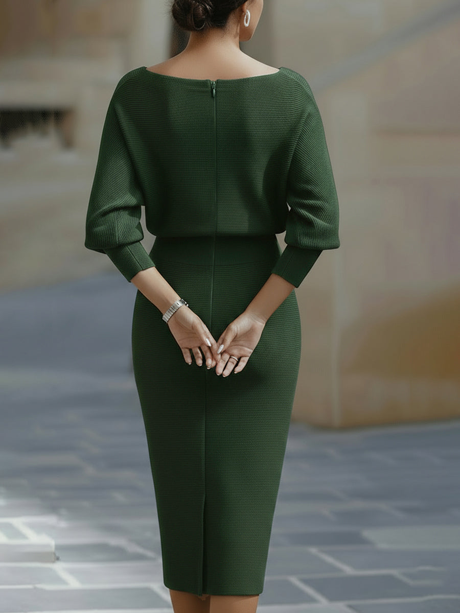 Wiesława – drapowana sukienka midi