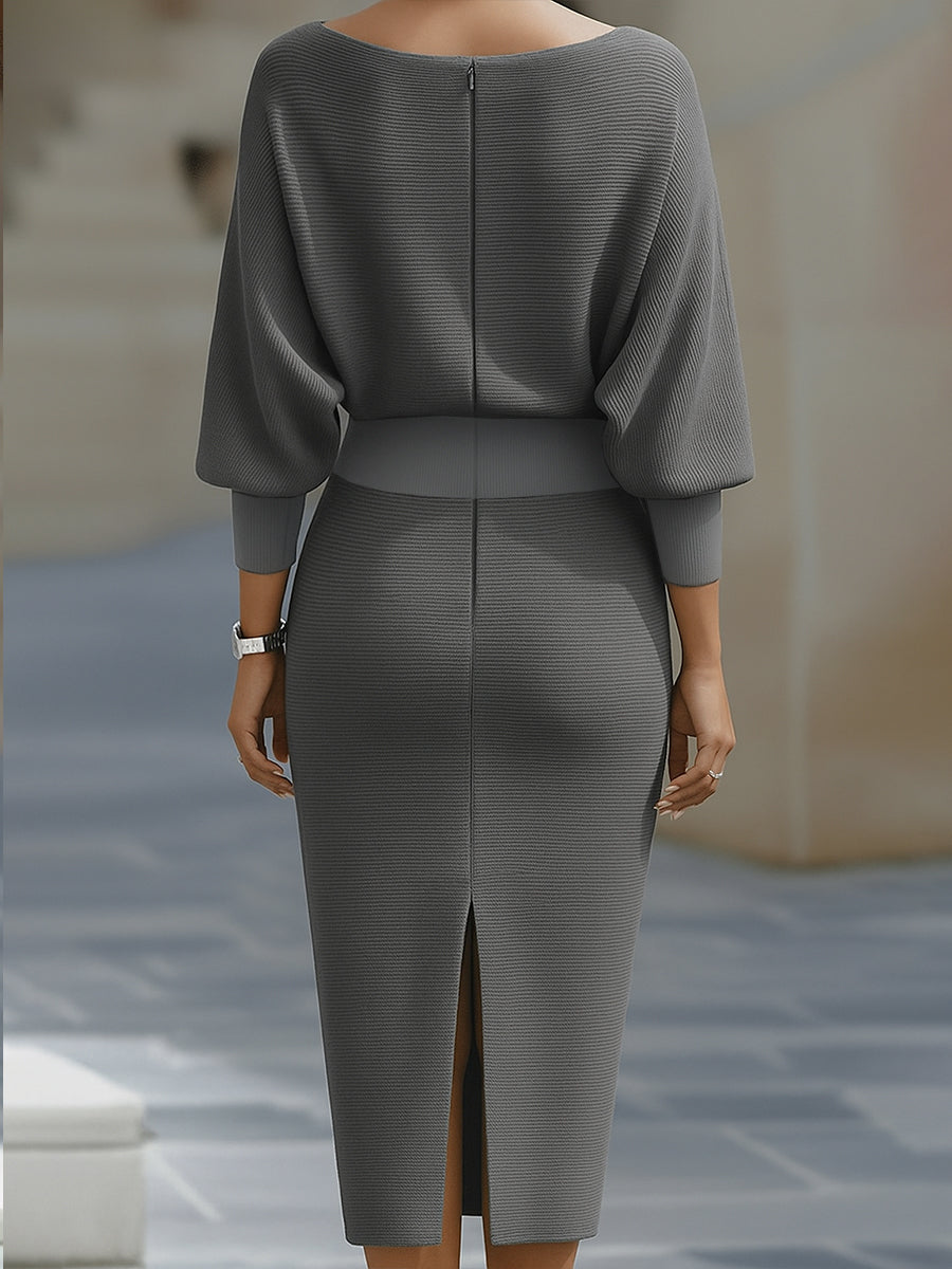 Wiesława – drapowana sukienka midi