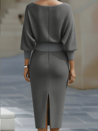 Wiesława – drapowana sukienka midi