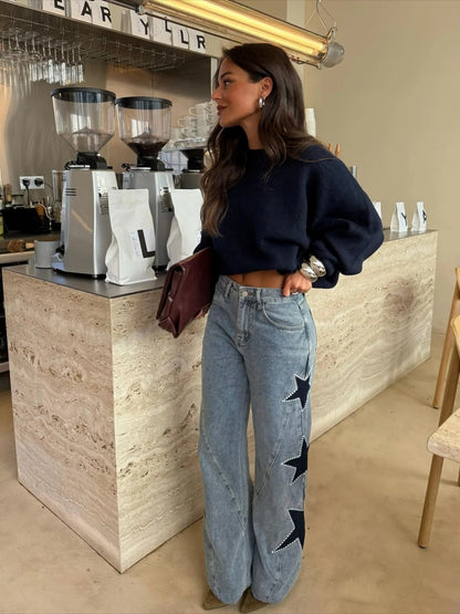 Maja – jeansy z gwiazdami