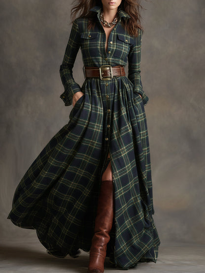 Livia – sukienka maxi w kratę