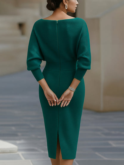 Wiesława – drapowana sukienka midi